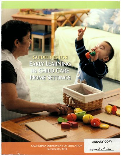 Cover for Guidelines for Early Learning in Child Care Home Settings